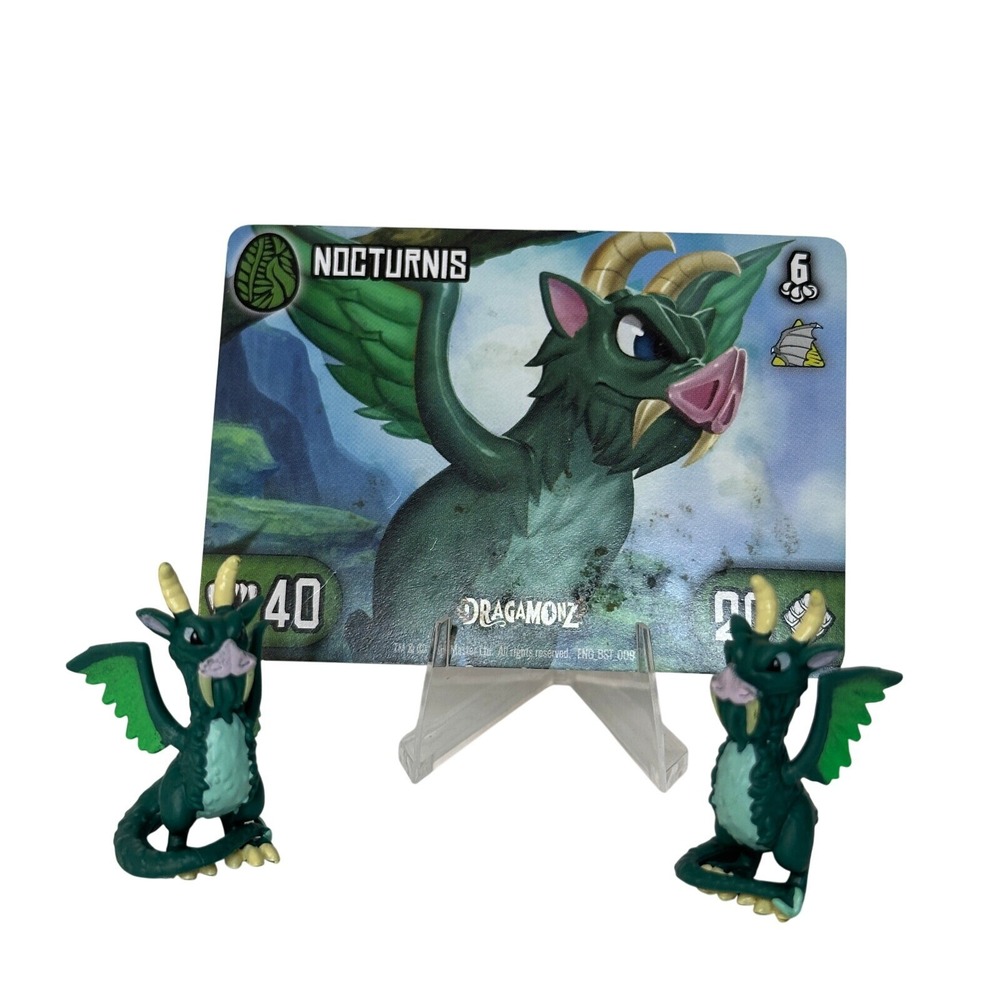 Dragamonz Nocturnis 2 Micro Mini Dragon Collectable Figures with Matching Card